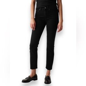NWT Gap Vintage Slim Mid Rise Raw Hem Stretch Ankle Jeans Womens Size 25/0 Black